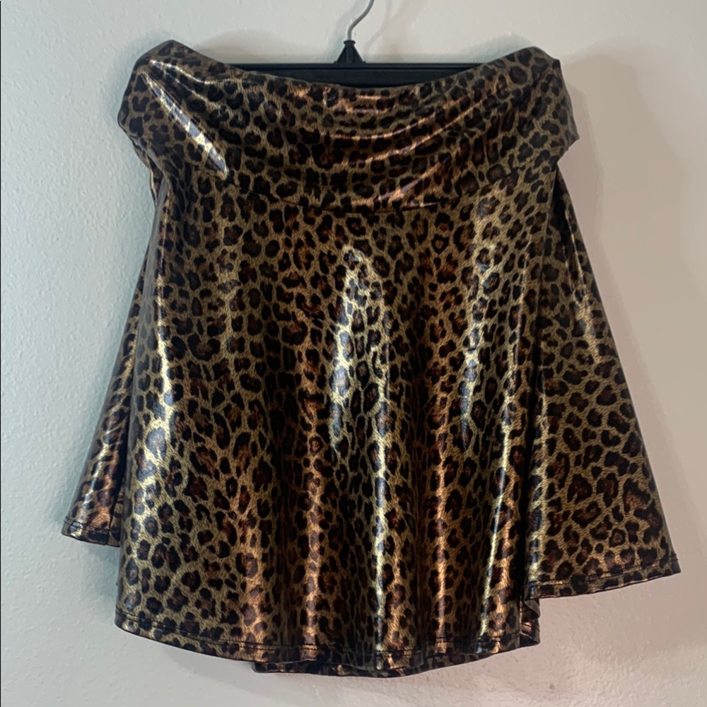 JODIFL Metallic Leopard Skater Skirt